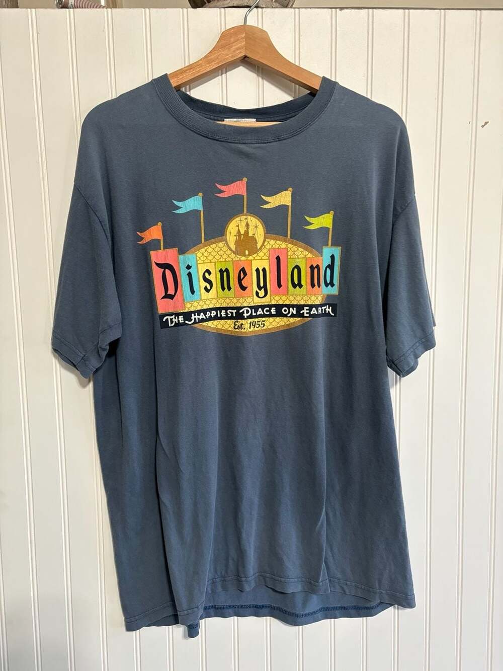 Disneyland Resort 50th Anniversary Happiest Place on Earth T-Shirt Blue Size L